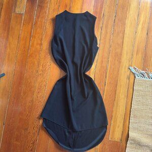 Goth Minimalist Topshop High Neck Split Hem Shift Dress SMALL